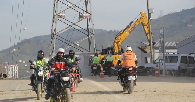 Motosiklet sürücülerinin tehlikeli eğitim pisti alanı Ordu Haberleri