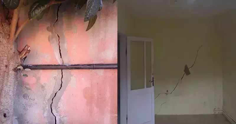 Beykoz da duvarlarında çatlak oluşan 2 bina tahliye edildi