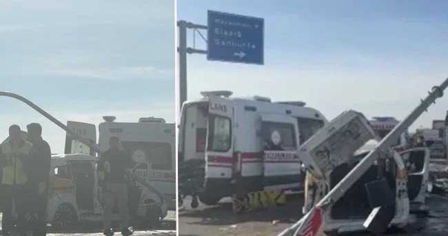 Diyarbakır da feci kaza: Ölü ve yaralılar var! Tır çarptığı iki aracı metrelerce sürüklemiş