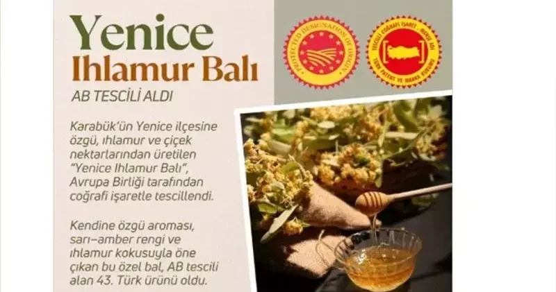 Yenice Ihlamur Balı na AB den coğrafi işaret tescili