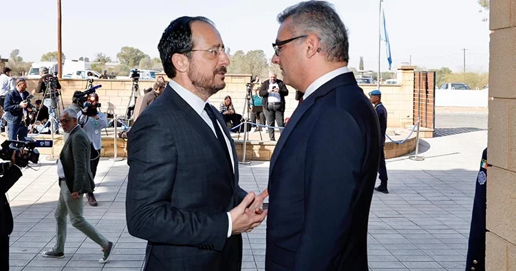 KKTC Cumhurbaşkanı Erhürman, Güney Kıbrıslı mevkidaşı Hristodulidis ile bir araya geldi