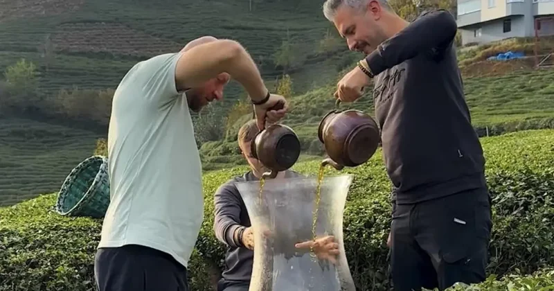 Rize deki Dev Çay Bardağı Videosu Gündem Oldu