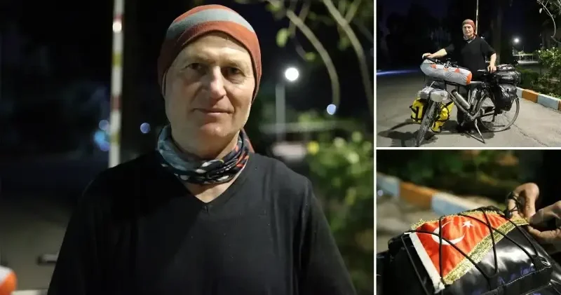 Bisikletiyle umreye gitmek için Balıkesir den yola çıktı Hayat Haberleri