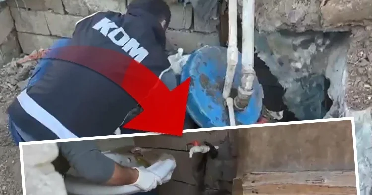 Lavabo musluğu ile dev vurgun! Yerin altındaki düzenek ortaya çıkarıldı