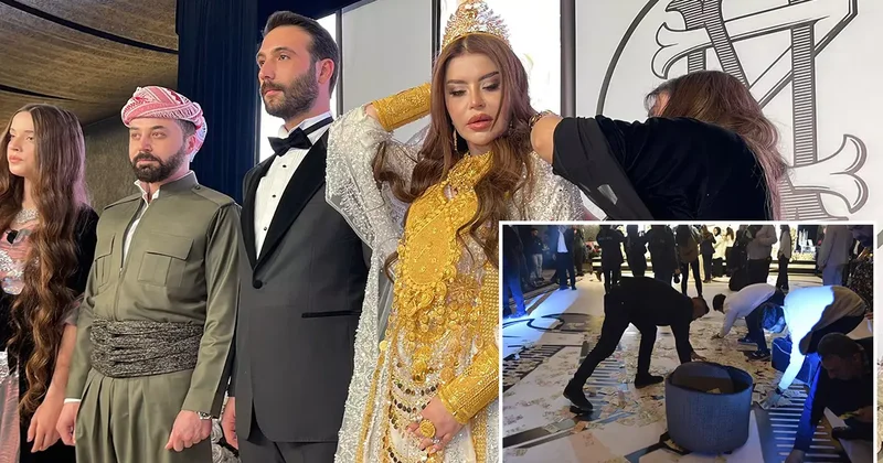 Barzani ailesiyle İzol Aşireti evliliği! Geline kilolarca altın takıldı, düğünde deste deste para saçıldı
