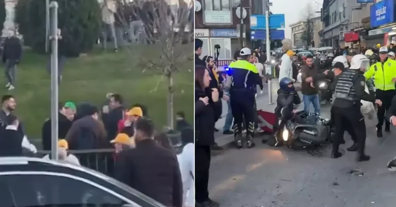 Çağlayan Adliyesi nde gergin anlar! Martı TAG sürücüleri ve taksiciler arasında arbede çıktı