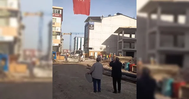 Kaba inşaatı bitiren işçilerden halaylı kutlama Malatya Haberleri