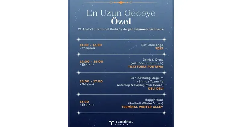Terminal Kadıköy de en uzun geceye özel gün boyu etkinlik programı