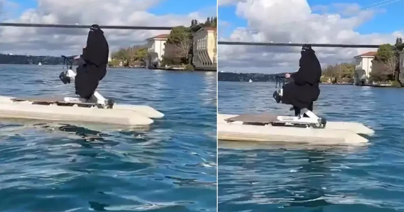 Çarşaflı kadın Boğaz a böyle açıldı, düştü not hayli manidar