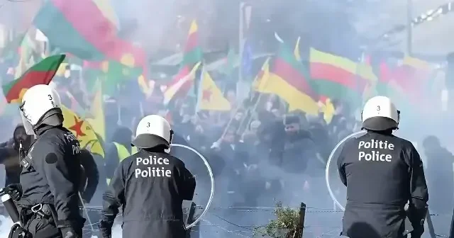 Avrupa’da vandallığa başladılar: Brüksel’de toplanan terör sempatizanları taşkınlık çıkardı VİDEO İZLE