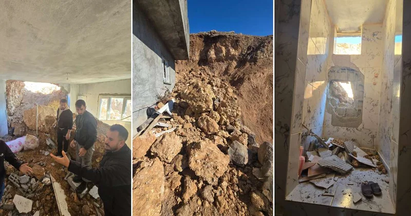 Şırnak ta heyelan! 3 ev kullanılamaz hale geldi