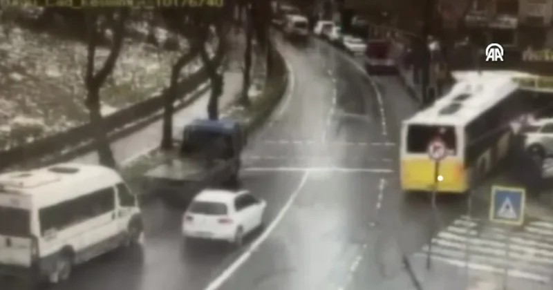 Taksim otobüsünün otoparka daldığı anın görüntüleri ortaya çıktı Sözcü Gazetesi