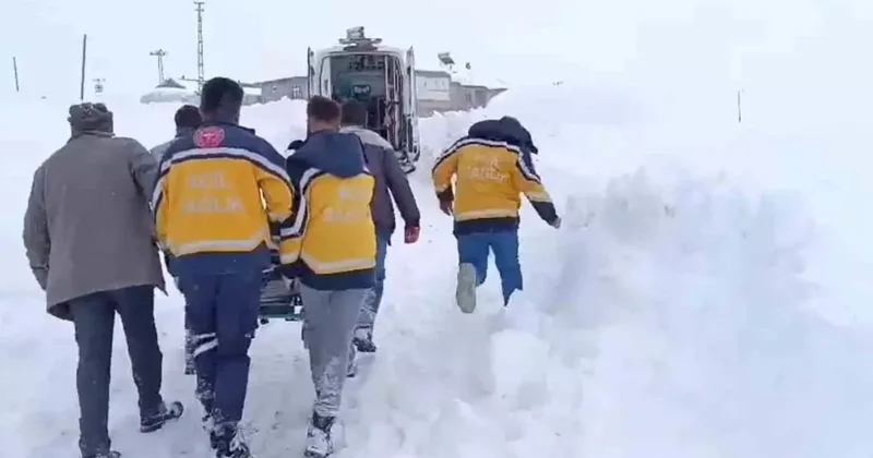 Ağrı’da karla kapanan köyde 4 saatlik mücadele, hastaya hayat yolu açtı