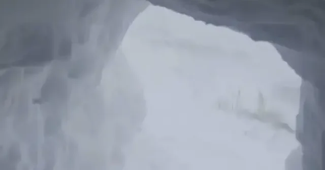 Kars’ta hayat tünellerle devam ediyor: Evlerine kardan açtıkları geçitlerle giriyorlar VİDEO İZLE