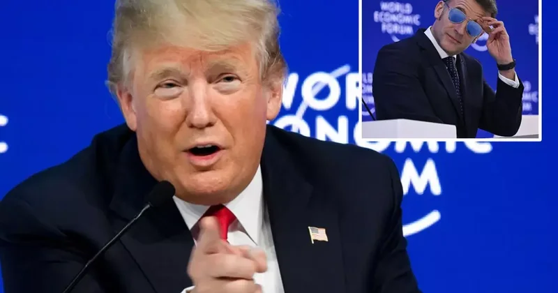 Güneş gözlüklü Macron, Trump için alay konusu oldu