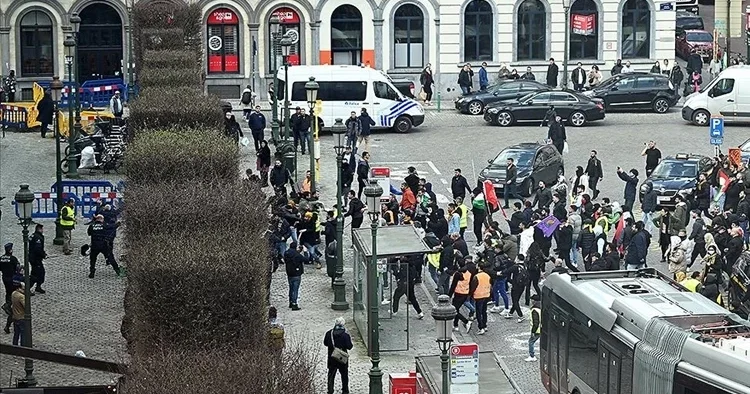 Belçika da terör örgütü YPG/SDG yandaşlarına sert müdahale