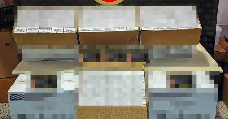 Durdurulan araçta 100 bin adet boş makaron ele geçirildi