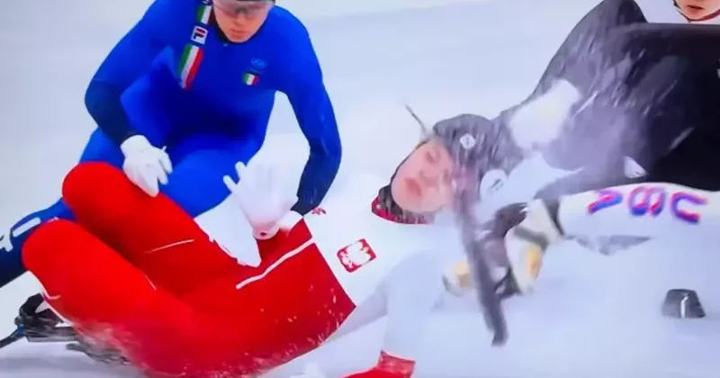 Dehşet anları: Polonyalı sporcunun yüzü paten bıçağıyla kesildi