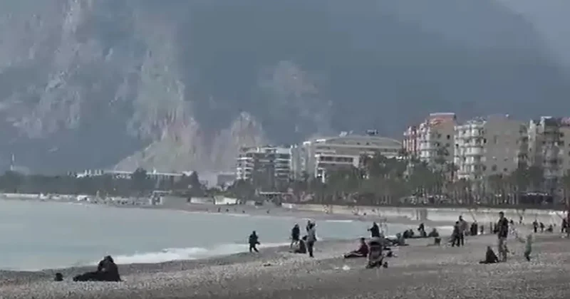 Konyaaltı Sahili nde leylek sürprizi