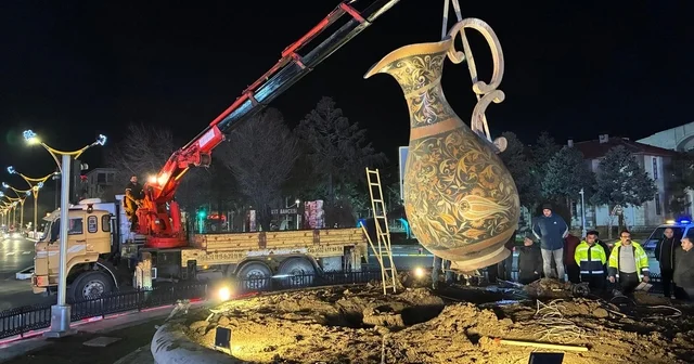 Bakır sürahi geçici olarak yerinden kaldırıldı Erzincan Haberleri