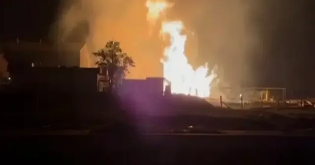 Kerkük’te gaz boru hattında korkutan patlama VİDEO İZLE
