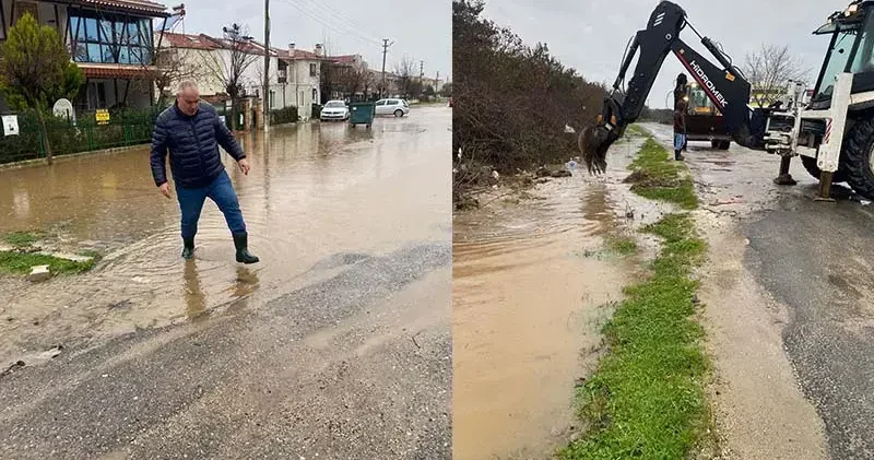 Enez de sağanak; su baskınları yaşandı