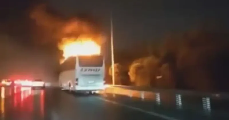 Yolcu Otobüsünde Yangın: Maddi Hasar