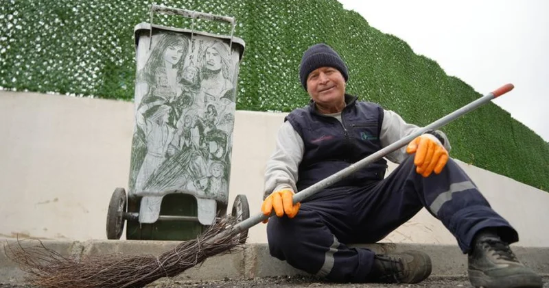 Temizlik yaparken üretiyor: Süpürgesi kaleme dönüştü