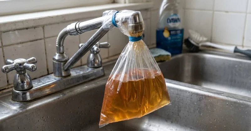 Yavaş akan muslukların çözümü bulundu: Poşete koyup bağlamak yetiyor Sözcü Gazetesi