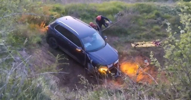 Yoldan çıkan otomobilin sürücüsü, tarlaya uçtu Balıkesir Haberleri