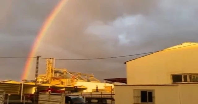 Siverek te sağanak sonrası gökkuşağı mest etti Şanlıurfa Haberleri