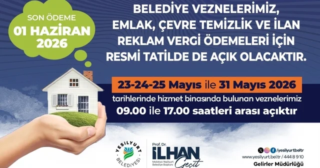 Yeşilyurt Belediyesi vezneleri vergi ödemeleri için resmi tatilde açık olacak Malatya Haberleri