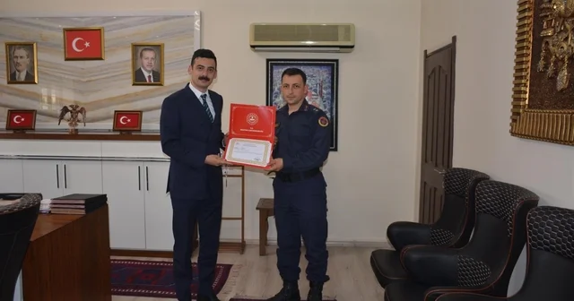 Manyas ta jandarma ve emniyete başarı belgesi Balıkesir Haberleri