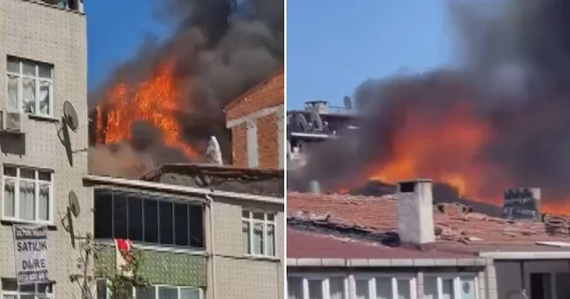 Sultangazi de çatıda başlayan alevler mahalleyi sardı Sözcü Gazetesi