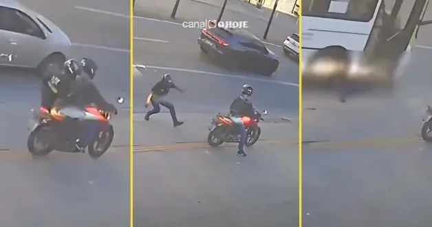 Brezilya dehşet anları: Motosikletten inerken dengesini kaybeden yolcu feci şekilde can verdi