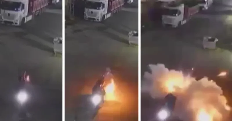 Olayın adresi İstanbul: Fabrikaya atmaya çalıştığı patlayıcı elinde patladı! O anlar kamerada