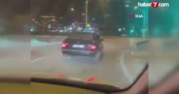 Drift atarken kazadan kıl payı kurtuldu