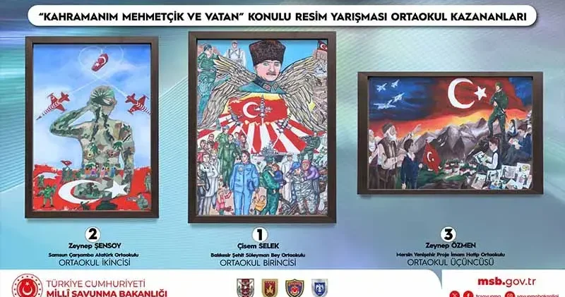 Kahramanım Mehmetçik ve Vatan konulu resim yarışması sonuçlandı