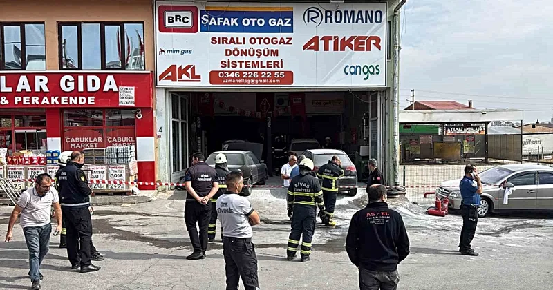 Sivas Gültepe de LPG dönüşüm istasyonundaki patlamada yaralılar var, araçlar sevk edildi
