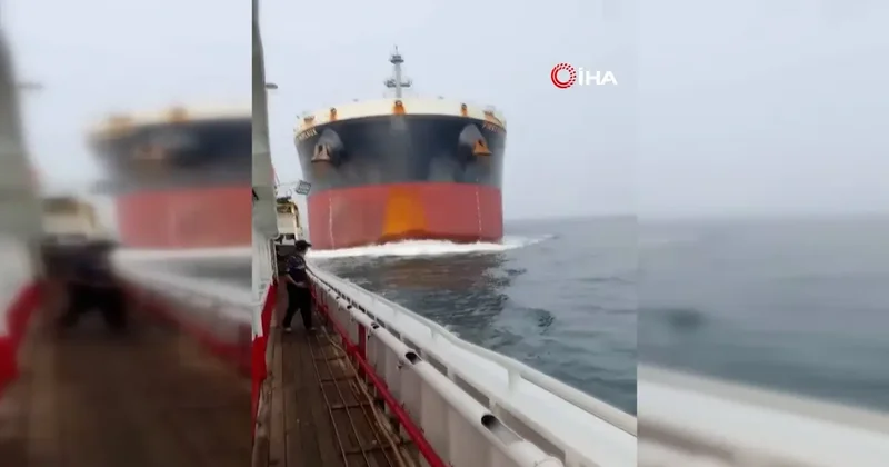 Singapur da korkunç gemi kazası! Yaşanan can pazarı kamerada