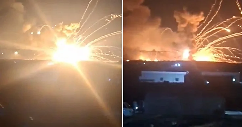 Suriye de korkutan gece! Mühimmat deposunda art arda patlamalar