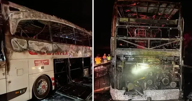 Osmaniye’de alev alan yolcu otobüsü 18 ton suyla söndürüldü: Yolcular son anda tahliye edildi Osmaniye Haberleri