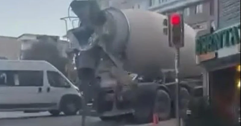 Beton mikseriyle yola harç döken sürücüye 109 bin lira ceza