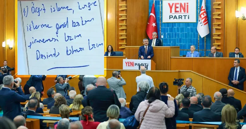 Özgür Özel konuşurken dikkat çeken not! Kameraya yansıdılar: Bu işlere girmemeli