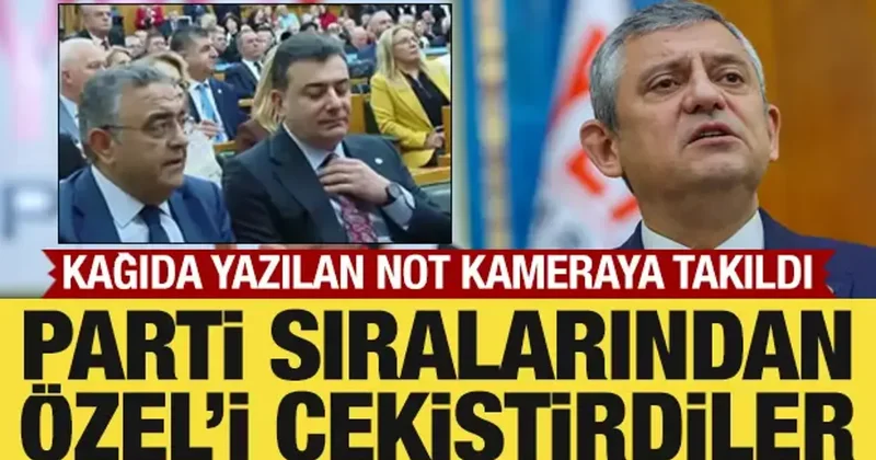 Parti sıralarından Özel i çekiştirdiler! Kağıda yazılan not kameraya takıldı