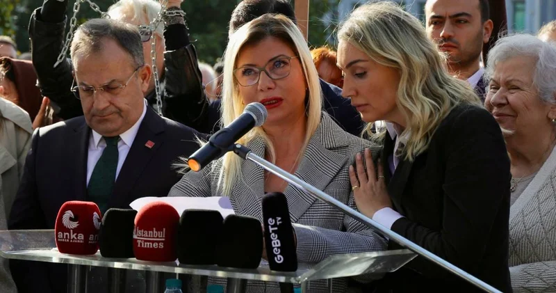 Hasan Mutlu nun eşi Saraçhane de gözyaşlarına boğuldu! Dilek İmamoğlu böyle teselli etti