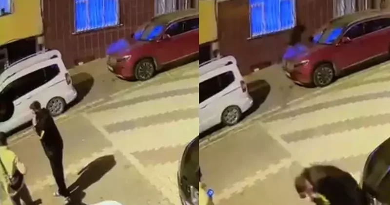 Esenyurt ta sokakta bekleyen 2 arkadaşa silahlı saldırı kamerada