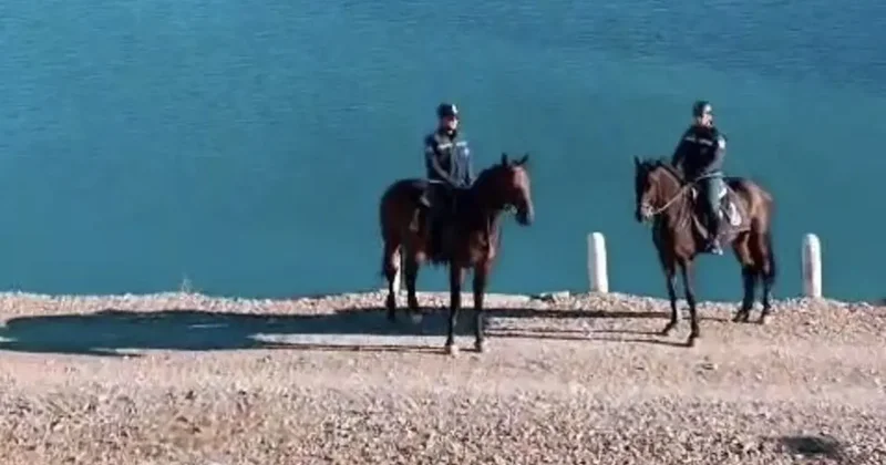 Atlı jandarma timleri Zernek Barajı’nda devriyede