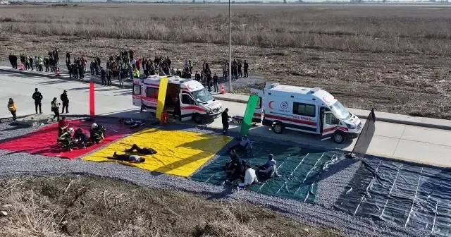 Çukurova Uluslararası Havalimanı nda acil durum tatbikatı yapıldı VİDEO İZLE