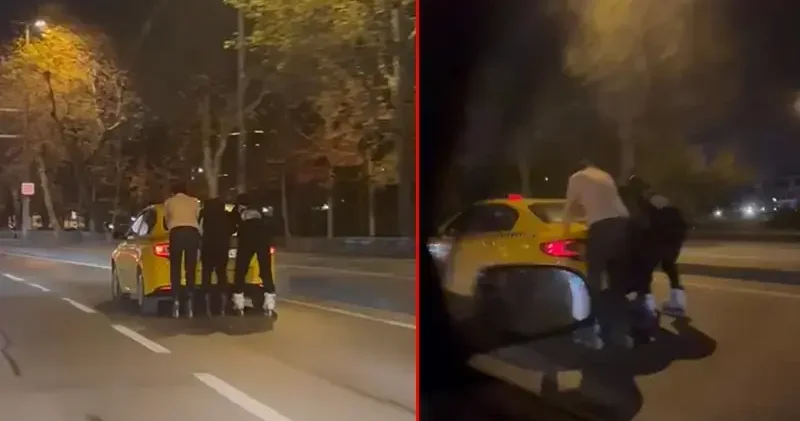 Maltepe de patenli 3 kişinin tehlikeli yolculuğu kamerada